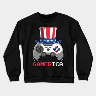 Gamerica Video Game Controller Uncle Sam Hat Crewneck Sweatshirt